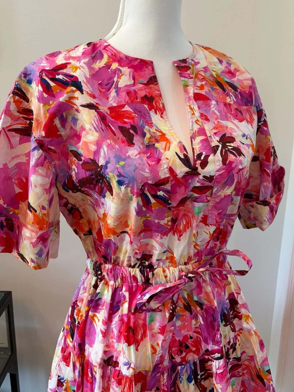 Ulla Johnson Multicolor Floral Summer Garden Party Cotton Mini Dress, Size 4 - Picture 3 of 4